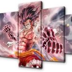 Affiche d'anime one piece monkey d. luffy imprimée sur toile, peinture artistique