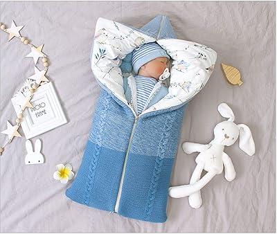 Sacs de couchage pour bébé, sacs de couchage universels tricotés pour nouveau-né d'hiver, couverture d'emmaillotage pour poussette de 0 à 12 mois, bleu. DIAYTAR COTE D'IVOIRE est une plateforme de commerce électronique qui vise à faciliter les achats en ligne pour les habitants de Côte d'Ivoire, en leur offrant une large gamme de produits et de services. La boutique se distingue par son approche innovante et son souci de s'adapter aux tendances du marché, ce qui lui permet de rester à la pointe du commerce électronique dans la région. Cela contribue à la croissance de l'économie numérique locale.