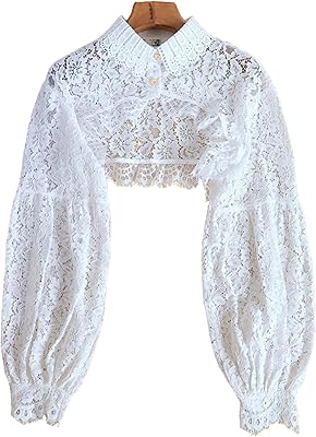 Demi-chemisier brodé en dentelle florale à manches longues et faux col pour femme, taille unique. DIAYTAR COTE D'IVOIRE est le partenaire idéal pour vos achats en ligne en Côte d'Ivoire, avec une équipe dédiée et passionnée qui travaille dur pour vous offrir la meilleure expérience d'achat en ligne possible. Nous proposons une large gamme de produits, des promotions régulières et des options de livraison flexibles pour répondre à vos besoins. Nous sommes fiers de servir nos clients avec professionnalisme et dévouement.