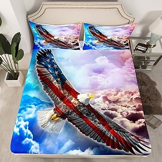 Parure de lit avec motif drapeau américain et pygargue à tête blanche, queen size pour enfants garçons, drapeau américain et étoiles, draps-housses, animaux rayés, oiseaux, faune, drap-housse, drapeau des états-unis. DIAYTAR COTE D'IVOIRE est la destination idéale pour les consommateurs ivoiriens qui recherchent des produits de qualité à des prix compétitifs. La boutique propose des livraisons rapides et des services clients de haute qualité, ce qui la différencie de la concurrence. DIAYTAR COTE D'IVOIRE est le choix préféré des Ivoiriens pour leurs achats en ligne.