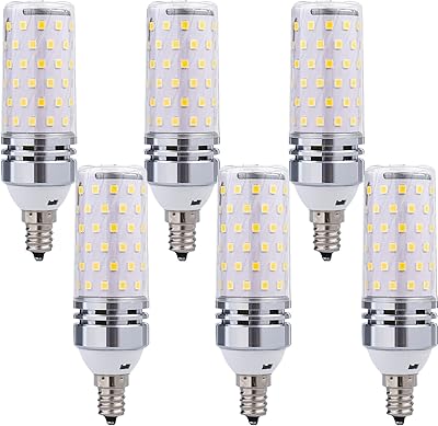 6 ampoules bougies led e12, ac/85-265v 12-16w, culot à vis, ampoule led équivalente