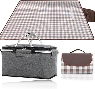 Grand panier de pique-nique isolé de 35 l plage portable pour le shopping