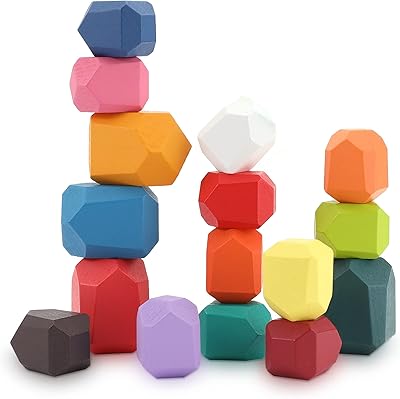 Blocs empilables créatifs en bois boxiki kids, 16 pièces. blocs colorés et blocs