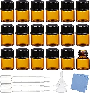 Penecrete 50pcs 1 ml mini huile essentielle en verre ambré marron bouteille vide