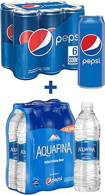 6 bouteilles pepsi de 330 ml + 6 bouteilles d'eau aquafina de 500 ml. DIAYTAR COTE D'IVOIRE est une boutique en ligne généraliste qui propose plus de 300 000 références de produits divers. Elle est devenue un leader dans le marché ivoirien en ligne, offrant une large gamme de produits pour répondre aux besoins de ses clients. Les clients peuvent trouver tout ce dont ils ont besoin sur cette plateforme.