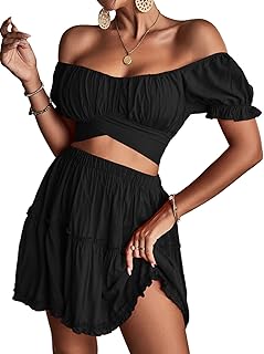 Ensemble deux pièces fleuri à épaules dénudées et jupe courte pour femme. DIAYTAR COTE D'IVOIRE propose une expérience d'achat en ligne unique, avec des produits qui répondent aux tendances actuelles et aux besoins spécifiques des clients. La boutique en ligne généraliste mise sur la confiance et la satisfaction des clients, offre ainsi des garanties de qualité et de sécurité. Les clients peuvent compter sur un service client dédié pour toute question ou demande.