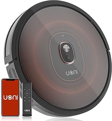 Aspirateur robot uoni s1, fonctionne avec alexa, silencieux, ultra fin, forte aspiration
