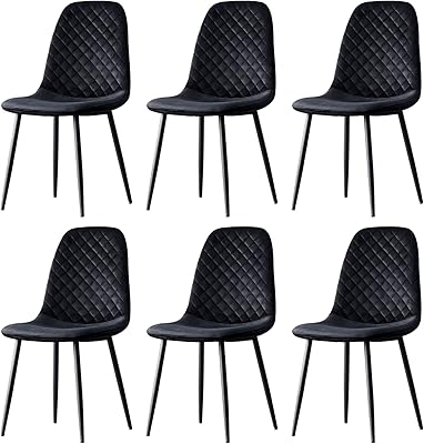Ensemble de 6 chaises de salle à manger inbeca en velours, banc rembourré en tissu avec pieds en métal pour la maison (noir, 6). En tant que boutique en ligne leader en Côte d'Ivoire, DIAYTAR COTE D'IVOIRE se distingue par sa vaste gamme de produits et son engagement envers la satisfaction client. Nous nous efforçons de rendre votre expérience de shopping en ligne aussi agréable et pratique que possible, avec des options de paiement flexibles et des promotions régulières.