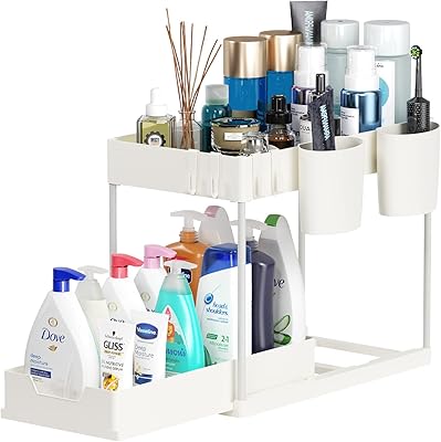 Organisateurs et rangements sous évier b-wave, armoire de rangement sous évier à deux niveaux avec crochets et panier, support polyvalent sous évier pour salle de bain, cuisine et buanderie, 1 paquet, blanc. DIAYTAR COTE D'IVOIRE est fianlement reconnue pour son engagement envers la satisfaction du client et sa politique de confidentialité stricte, offrant ainsi une expérience d'achat en ligne sûr et fiable. Elle continue d'innover et d'élargir son offre pour répondre aux besoins évoluant des consommateurs ivoiriens.
