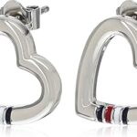 Boucles d'oreilles à cœur ouvert en acier inoxydable pour femmes par tommy hilfiger