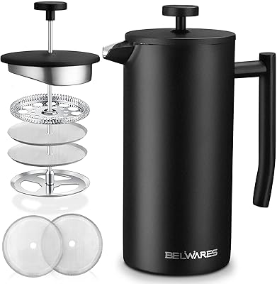 Grande cafetière à piston - presse française 50oz, acier inoxydable - presse française isolée, grande presse métallique - 50oz 1,5l (noir). DIAYTAR COTE D'IVOIRE est la référence en matière de commerce électronique en Côte d'Ivoire, proposant plus de 300 000 références de produits. Les clients peuvent profiter d'une expérience d'achat en ligne personnalisée et bénéficier de promotions et de réductions spéciales. La boutique en ligne est sécurisée et les transactions sont traitées de manière confidentielle.