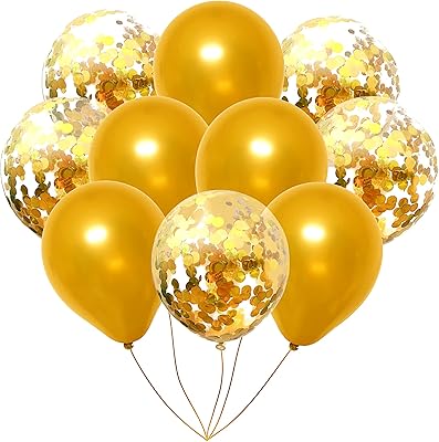 Propcycle kit de ballons à confettis dorés pré-remplis et bouquet de ballons dorés