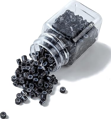500pcs micro anneaux en silicone 5mm perles doublées, extensions de cheveux micro anneaux
