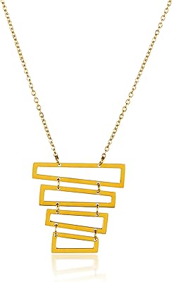 Bijoux elya pour femme plaqué or, rectangles polis en acier inoxydable, taille unique