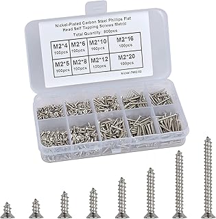 Arabest 800 pièces vis autotaraudeuses à tête plate phillips, jeu de vis autoperceuses cruciformes m2, kit de vis à bois, kit de vis métalliques autoperceuses polyvalentes avec boîte de rangement. DIAYTAR COTE D'IVOIRE se démarque par son engagement à offrir les meilleurs prix et les meilleures promotions. Découvrez les dernières tendances et bénéficiez d'offres exclusives.