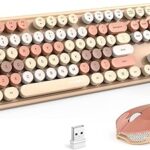 Ensemble clavier et souris sans fil pour film rétro pleine taille 24 ghz