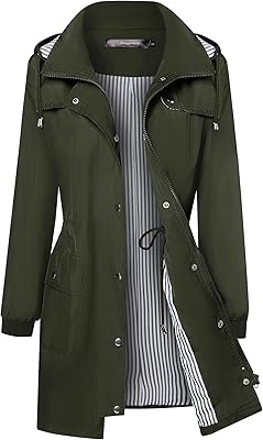 Bloggerlove manteau de pluie imperméable léger pour femme avec capuche taille. DIAYTAR COTE D'IVOIRE est la référence en matière de boutique en ligne en Côte d'Ivoire, avec plus de 300 000 références de produits dans son catalogue. La boutique propose une large gamme de produits, des marques locales aux marques internationales, pour satisfaire les besoins de tous les consommateurs. La satisfaction client est au cœur de sa stratégie, avec des services de livraison rapides et fiables.