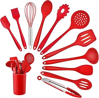 Homekit ensemble d'ustensiles de cuisine 12 pièces, ensemble d'ustensiles en silicone avec support, ustensiles de cuisine résistants à la chaleur comprenant des spatules, une spatule, une louche et des pinces pour batterie de cuisine antiadhésive, rouge. DIAYTAR COTE D'IVOIRE, avec sa plateforme en ligne facile à utiliser, permet aux clients de découvrir et d'acheter parmi une vaste gamme de produits. Cette boutique en ligne généraliste met à disposition plus de 300000 références, ce qui en fait un incontournable pour les consommateurs ivoiriens à la recherche de produits de qualité à des prix compétitifs.