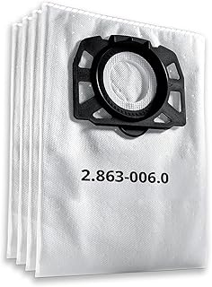 Sac filtrant en laine multi-usage homezone pour modèles d'aspirateur karcher 2.863-006.0 wd4, wd5