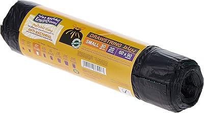 Sacs poubelles enviro guard 20 pièces, petite taille, 30 gallons, cordon de serrage