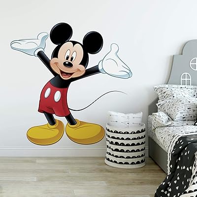 Sticker mural géant avec motif mickey mouse multicolore rmk1508gm