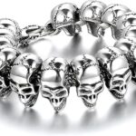 Wei jewelry bracelet de noël dominateur en acier inoxydable avec gros crâne