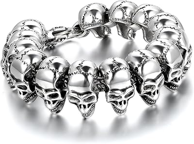 Wei jewelry bracelet de noël dominateur en acier inoxydable avec gros crâne