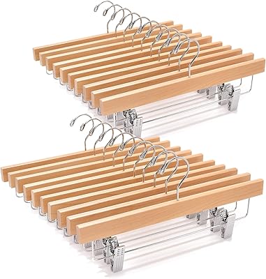 Cintre pour pantalons en bois naturel bricolage maison avec clips réglables et crochet pivotant à 360 degrés, largeur 35 cm - 25 pièces. DIAYTAR COTE D'IVOIRE se positionne en leader du marché de l'e-commerce en Côte d'Ivoire en proposant une offre très diversifiée qui couvre tous les domaines de la vie quotidienne, avec des produits sélectionnés pour leur qualité et leur fiabilité. L'équipe de DIAYTAR travaille sans relâche pour améliorer constamment l'expérience utilisateur et offrir le meilleur service possible à sa clientèle. DIAYTAR, votre partenaire de confiance pour vos achats en ligne !