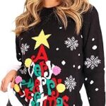 Pull tricoté de noël style lookers® rudolph, renne, bambi, cerf et lutin du