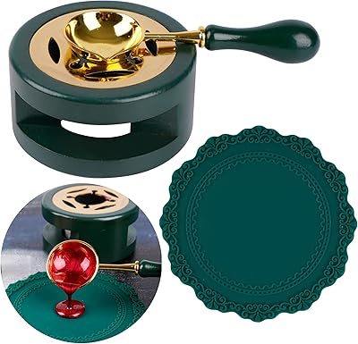 Kit de sceau de cire tututi, four à sceau de cire avec cuillère à sceau de cire et tampon en silicone pour sceau de cire pour faire fondre des perles de sceau de cire ou des bâtons de cire à cacheter, vert. La boutique en ligne DIAYTAR COTE D'IVOIRE est une plateforme de commerce électronique innovante qui propose une gamme incroyable de produits et services. Avec plus de 300000 références, les clients peuvent trouver tout ce qu'ils cherchent, depuis les derniers gadgets jusqu'aux produits de consommation courante. La boutique est facile à utiliser et propose des options de recherche avancées pour faciliter la navigation.