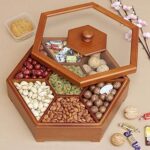 Boîte de fruits secs en bois d&d, récipient de stockage de collations multifonctionnel