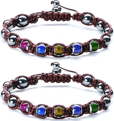Bracelet d'humeur réglable, perles éblouissantes aux couleurs changeantes basées sur les émotions, bracelets