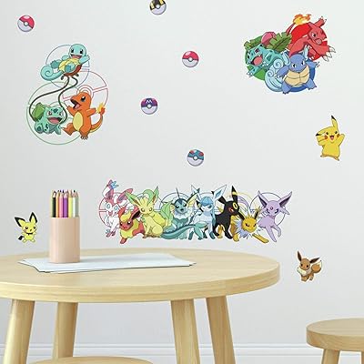 Stickers muraux pokémon à décoller et à coller pour colocataires rmk4150scs