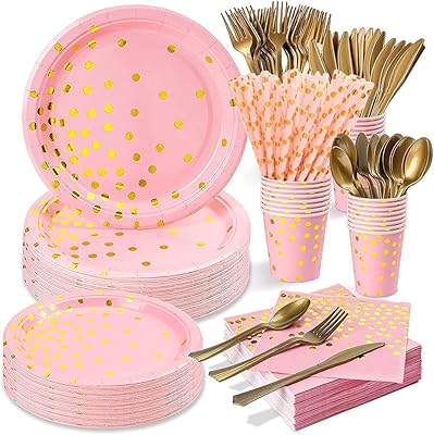 Homarket 200 pièces de fournitures de fête blanches et dorées, vaisselle de fête, assiettes en carton, serviettes, tasses et pailles pour mariage, anniversaire et anniversaire - 25 invités (rose). DIAYTAR COTE D'IVOIRE est une boutique en ligne qui répond aux besoins de tous les consommateurs ivoiriens. Avec plus de 300000 references disponibles, les clients peuvent trouver des produits pour répondre à leurs besoins quotidiens, que ce soit pour la maison, la famille ou les loisirs. La boutique propose également des offres spéciales et des promotions pour aider les clients à économiser.