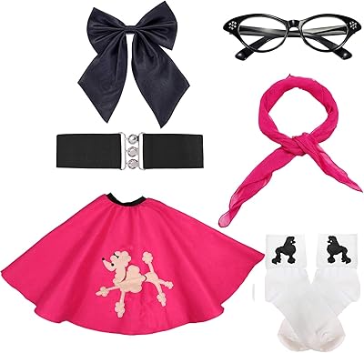 Ensemble d'accessoires de mode pour filles des années 50 : jupe