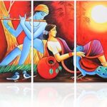 Art mural de la tour du seigneur radha krishna, décoration d'intérieur, impression