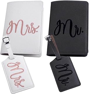Ensemble d'étiquettes de bagage sans couture mr & mrs, porte-passeport pour couples, cadeaux de mariage, cadeau de fiançailles, lune de miel, anniversaire, nouveau mariage, marié et mariée, porte-passeport pour elle et lui, brodé,. DIAYTAR COTE D'IVOIRE est une boutique en ligne généraliste qui propose plus de 300000 références de produits. Elle est leader en Cote d'Ivoire et offre une grande variété de produits pour répondre aux besoins de ses clients.