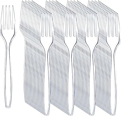 Fourchette en plastique transparent - fourchette jetable robuste, couverts transparents robustes - ustensiles en plastique - parfait pour les fêtes et les restaurants - 50 pièces. DIAYTAR COTE D'IVOIRE est une boutique en ligne généraliste qui propose plus de 300 000 références de produits divers, répondant ainsi aux besoins de ses clients ivoiriens.