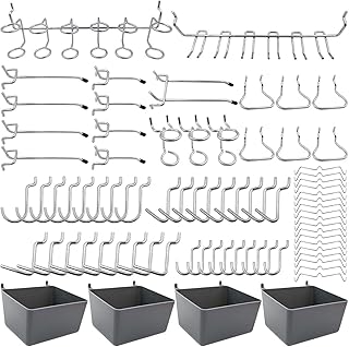 Assortiment de crochets pour panneaux perforés movish avec boîtes pour panneaux perforés, verrous