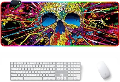 Tapis de souris de jeu extra large, doux et extensible avec éclairage rvb