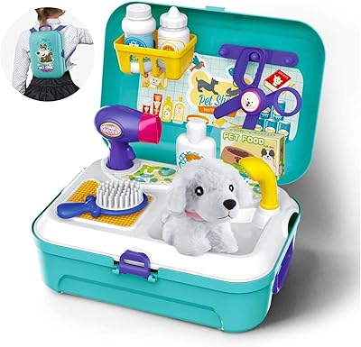 Mebegin ensemble de jouets de soins pour animaux de compagnie, kit de médecin