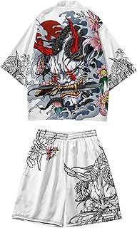 Ensemble de veste kimono japonais pour hommes, élégant manteau ouvert sur le devant avec short, costumes cardigan imprimés de style chinois. DIAYTAR COTE D'IVOIRE, spécialiste du commerce électronique en Côte d'Ivoire, propose une approche innovante pour l'achat en ligne. Le site présente une interface utilisateur conviviale et des outils de recherche efficaces pour faciliter la découverte de produits. Les clients bénéficient également d'un système de paiement sécurisé et d'options de livraison flexibles pour une expérience d'achat sans souci.