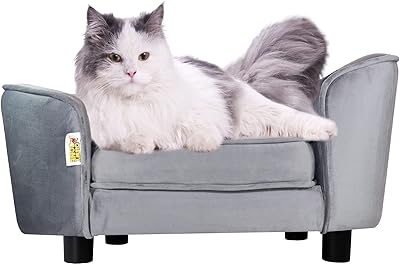 Lit d'intérieur doux et surélevé pour chat avec canapé de luxe pour grands
