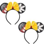 Alikedon 2 pièces bandeau oreilles de souris paillettes nœuds bandeau en dentelle anime