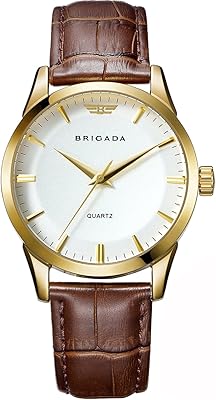 Montres brigada pour hommes, montre habillée classique en or de marque suisse