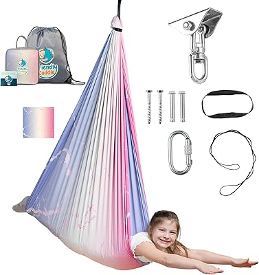 Balançoire sensorielle d'intérieur ou d'extérieur pour enfants - double couche et rotation à