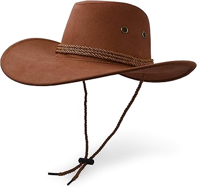 Chapeau de cowboy chapeau de soleil en feutre simili cuir western en daim