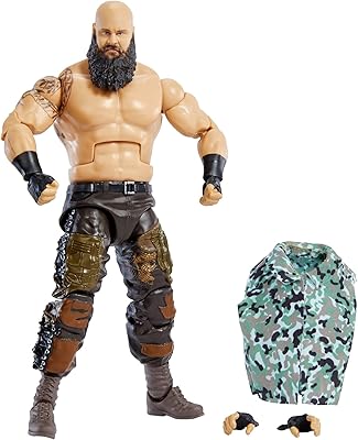 Figurine wwe mattel braun elite collection series 86 strowman, 6 pouces, cadeau