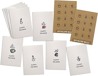 Jeu de cartes joyeuses fêtes - 24 jolies cartes de noël chocolat chaud et bonhomme de neige avec enveloppes et autocollants kraft. Cette boutique en ligne leader en Côte d'Ivoire propose une navigation intuitive et des processus de commande simplifiés, garantissant aux clients une expérience d'achat en ligne agréable. DIAYTAR COTE D'IVOIRE s'efforce également de maintenir des standards de qualité élevés pour les produits et services qu'elle propose. Cela contribue à renforcer la confiance des clients envers la marque.