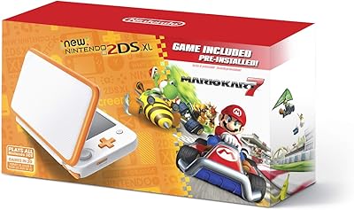 Nouvelle console de jeu portable 2ds xl - orange + blanc avec mario